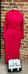 Pink Size 18/20 Twist Detail Ribbed Dress by Eloquii