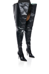 AZALEA WANG “BAIZE” Thigh-High Boot – Black