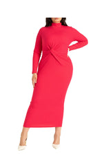 Pink Size 18/20 Twist Detail Ribbed Dress by Eloquii