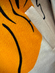 Half & Half Abstract Print Peacoat