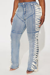 Lace-Up Statement Denim Pants