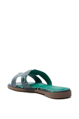 AKIRA “Howdy” Green Snake Slip-On Sandal