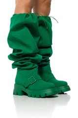 AZALEA WANG “FRAPPE” Over-the-Knee Chunky Boot – Green