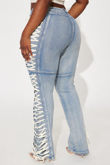 Lace-Up Statement Denim Pants