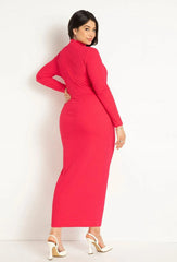 Pink Size 18/20 Twist Detail Ribbed Dress by Eloquii