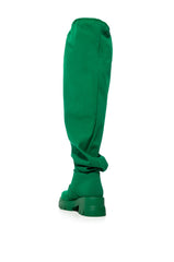 AZALEA WANG “FRAPPE” Over-the-Knee Chunky Boot – Green