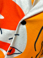 Half & Half Abstract Print Peacoat