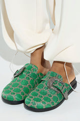 AZALEA WANG “INFORMER” Green Snake Clog