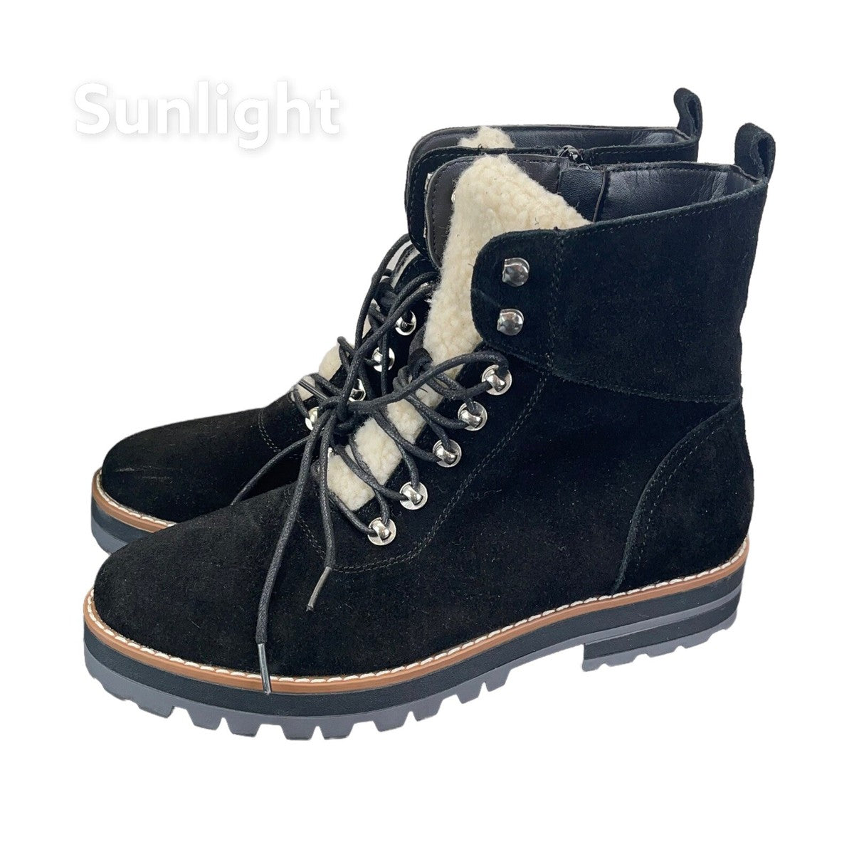 Crown & Ivy “Naomi” Hiking Boot – Black Suede