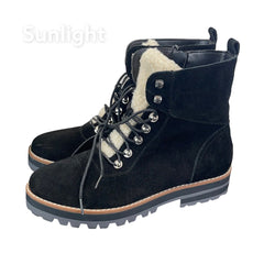 Crown & Ivy “Naomi” Hiking Boot – Black Suede