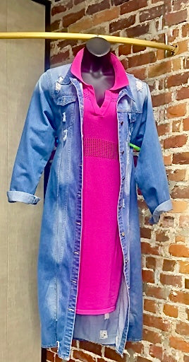 💙 Distressed Denim Duster