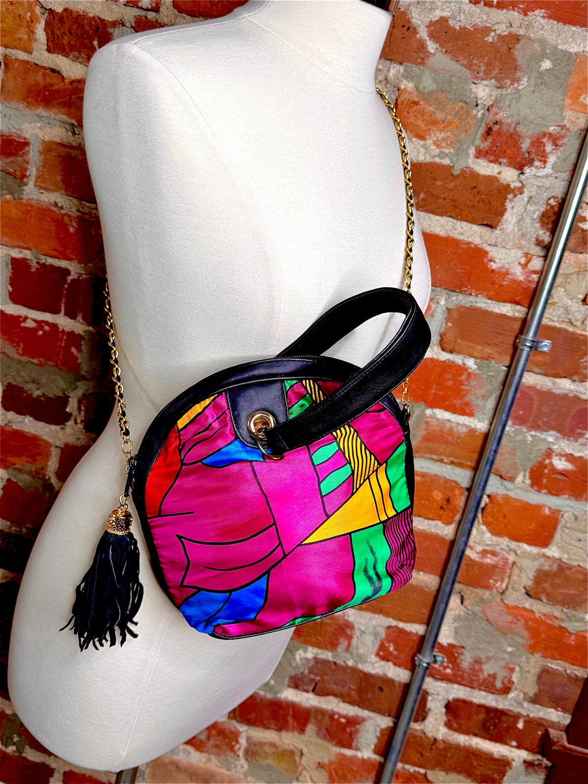 Multicolored Tassel Purse with Boho Charm $20