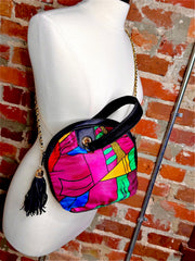 Multicolored Tassel Purse with Boho Charm $20