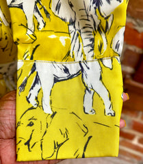 Bold in Every Way – Chartreuse & Black Elephant Print Shirt