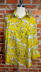 Bold in Every Way – Chartreuse & Black Elephant Print Shirt