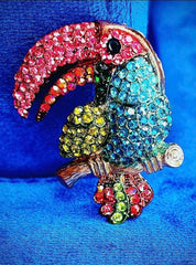 Multicolored Toucan Brooch